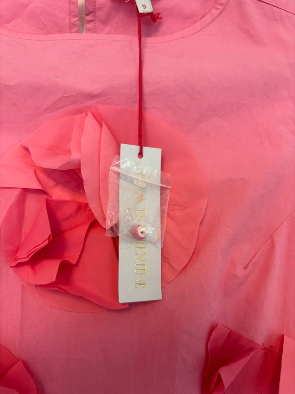 Frances Valentine Poplin Origami Flower Boatneck Sleeveless Midi Dress Small NWT - Picture 10 of 16